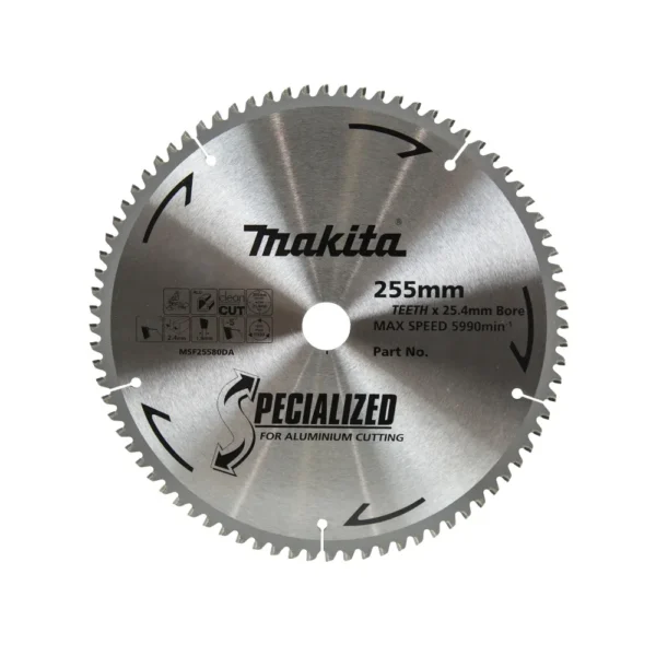 Makita - B-15643 - Aluminium cutting blade 255mmx25.4mmx100T - for Mitre saws - Makita | $197.69 | Available from Powertools Tauranga