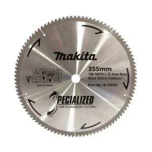 Makita - B-15693 - Aluminium cutting blade 355mmx25.4mmx100T - for Mitre saws - Makita | $366.27 | Available from Powertools Tauranga