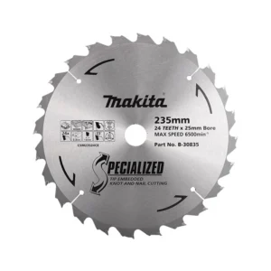 Makita - B-30835 - Tip Embedded TCT blade 235mmx25mmx24T (Wood/Nail) - for Circular saws - Makita | $65.00 | Available from Powertools Tauranga
