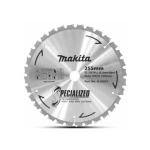 Makita - B-30891 - Tip Embedded TCT blade 255mmx25.4mmx32T - for Mitre saws (Knot & Nail) - Makita | $114.89 | Available from Powertools Tauranga