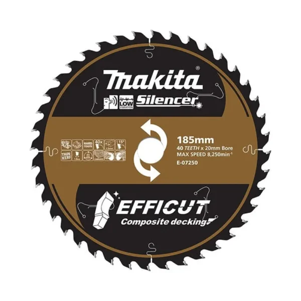 Makita - E-07250 - EFFICUT Composite Decking Cutting Blade 185x20mmx40T - Makita | $89.01 | Available from Powertools Tauranga