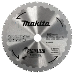 Makita - E-14308 - Metal cutting Cermet blade TCT 185mmx20mmx38T - for Cold saws - Makita | $157.55 | Available from Powertools Tauranga