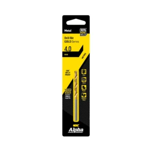 Alpha - C9LM040 - Jobber Drill Carded 4.0mm Gold Series - Alpha | $4.89 | Available from Powertools Tauranga