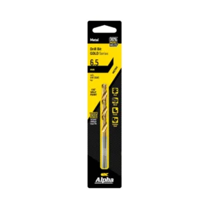 Alpha - C9LM065 - Jobber Drill Carded 6.5mm Gold Series - Alpha | $9.03 | Available from Powertools Tauranga