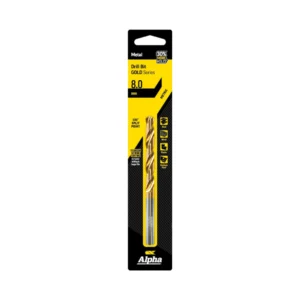 Alpha - C9LM080 - Jobber Drill Carded 8.0mm - Gold Series - Alpha | $13.61 | Available from Powertools Tauranga