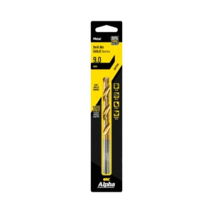 Alpha - C9LM090 - Jobber Drill Carded 9.0mm - Gold Series - Alpha | $12.78 | Available from Powertools Tauranga