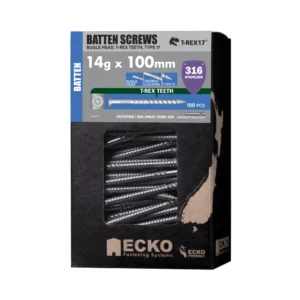 Ecko - BBSS14G100-100 - 316 Stainless Steel T-REX17® Batten Screws