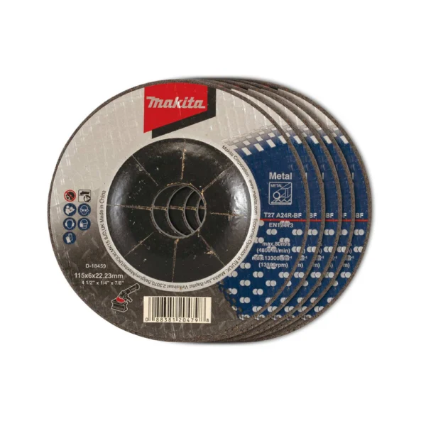 Makita - D-18459-5 - *5PC D/C WHEEL A24R 115x6x22mm - Makita | $8.60 | Available from Powertools Tauranga