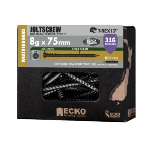 Ecko - WDJBK8G75-100 - 316 Stainless Steel Black T-REX17® JoltScrew