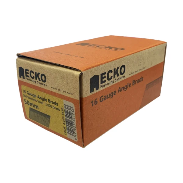 Ecko - AG-1632 - 16GA. 20° Angled Brads Electro Galvanised 32mm 16G 2000 pieces - Ecko | $41.00 | Available from Powertools Tauranga