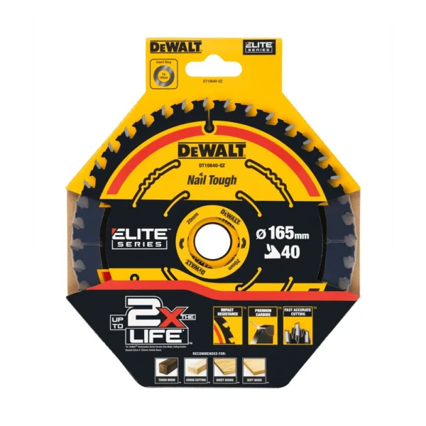 DeWalt - DT10640-QZ - ELITE CSB 165 x 20mm 40T - DeWalt | $44.19 | Available from Powertools Tauranga