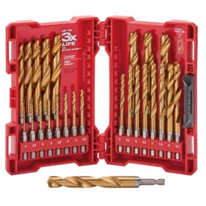 168825588517637589.jpg Milwaukee - 48894861 - SHOCKWAVE Red Helix 25 Piece Titanium Drill Set