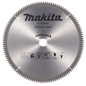 1752631499D81810.jpg Makita - D-81810 - Aluminium TCT Blade 260mm 120T