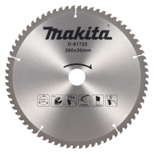 Makita - D-81723 - Aluminium TCT Blade 260mm 70T