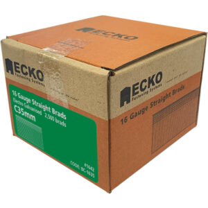 0.63786800 178623766517660525.jpg Ecko - BC-1635 - 16GA. Straight Brads Electro Galvanised 35mm 16G 2500 pieces